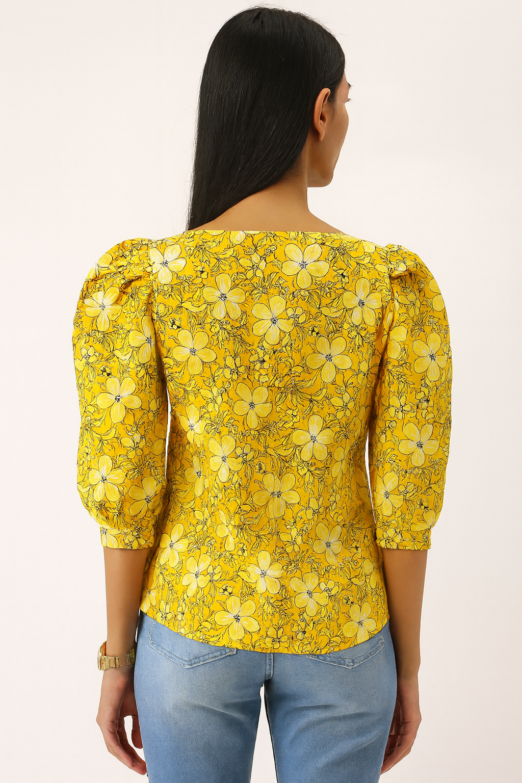 Yellow Puff Sleeve Tunic