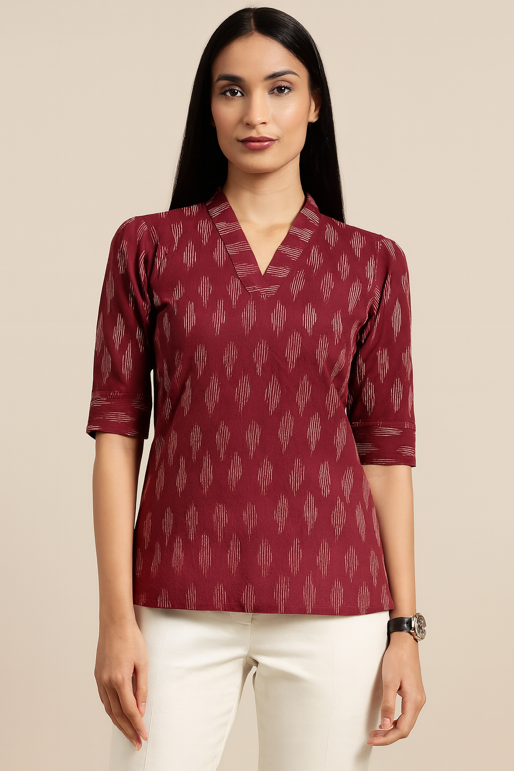 American Brown ikkat tunic