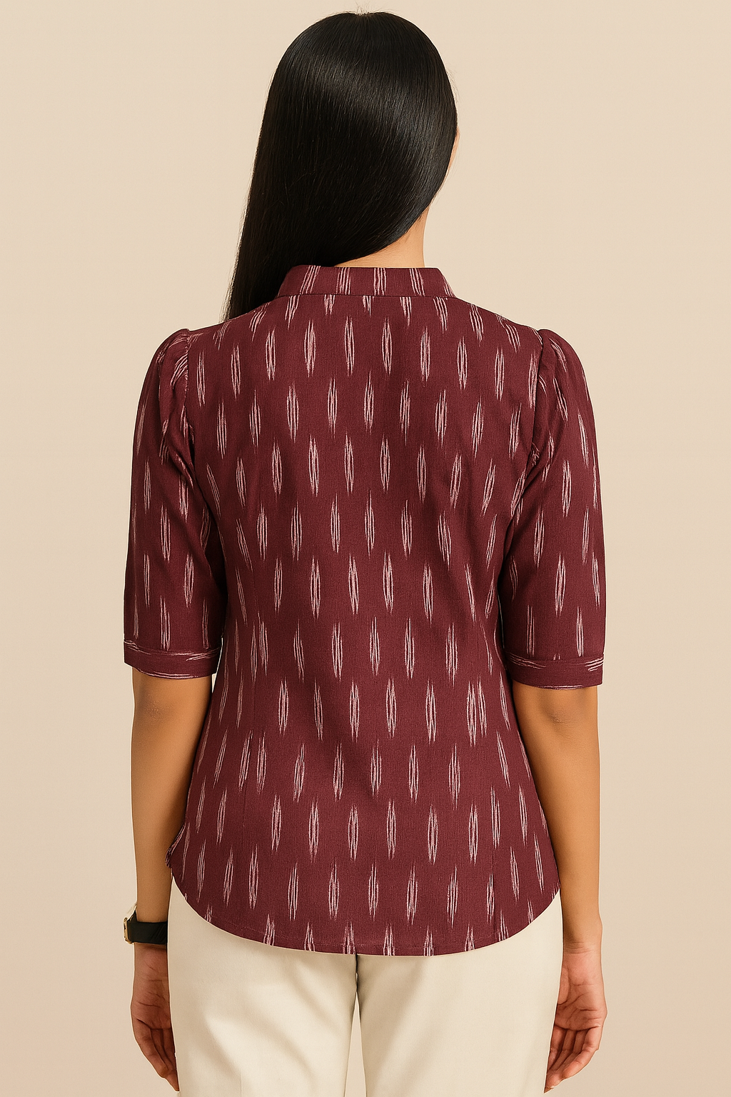 Brown ikkat tunic