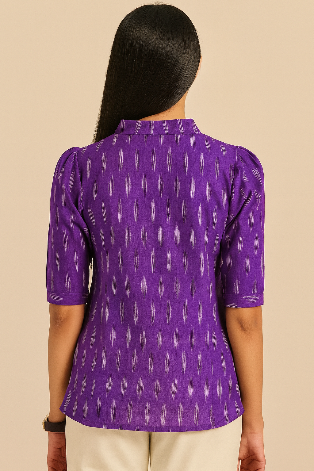 Purple ikkat tunic