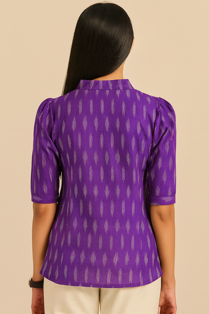Purple ikkat tunic