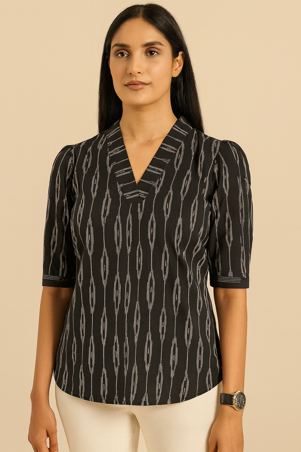 Black Ikkat tunic