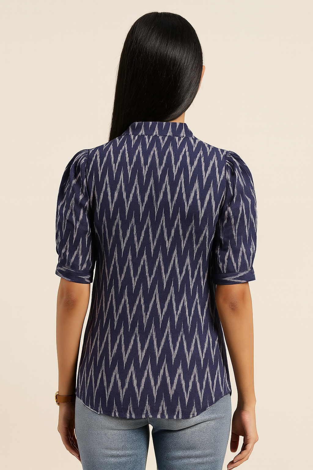 Blue ikkat tunic