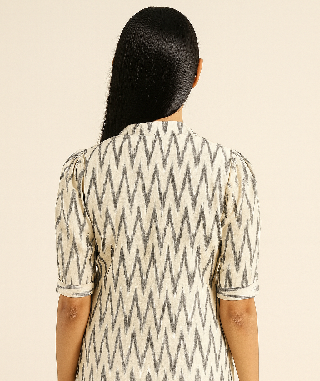 White Ikkat tunic
