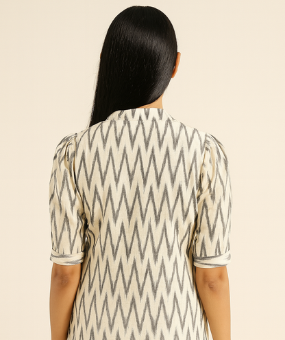 White Ikkat tunic