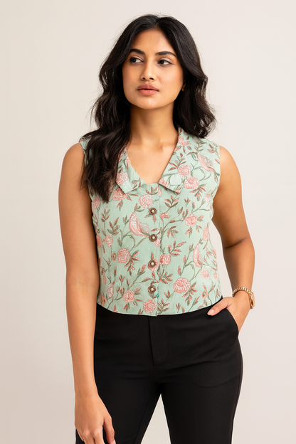Green Crop Top