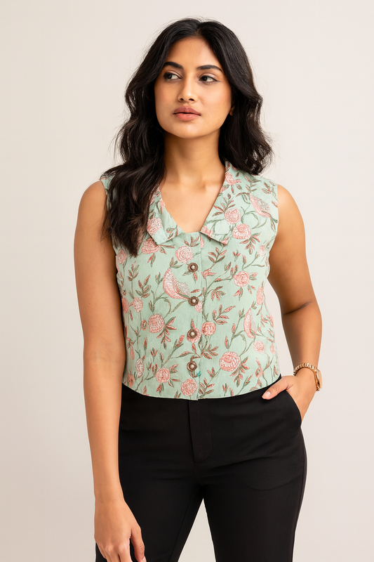 Green Crop Top