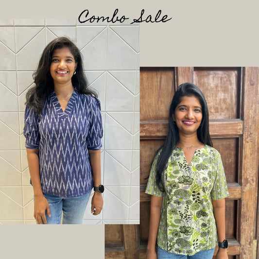 Combo (Ikkat + floral)
