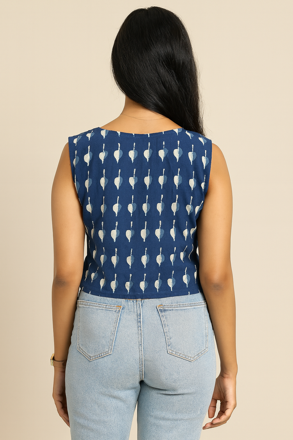 Indigo Hearts Crop Top