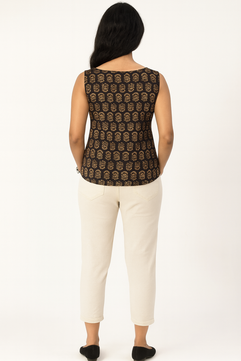 Black Motif Sleeveless Tunic
