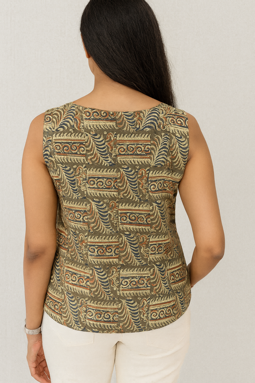 Kalamkari Sleeveless Tunic