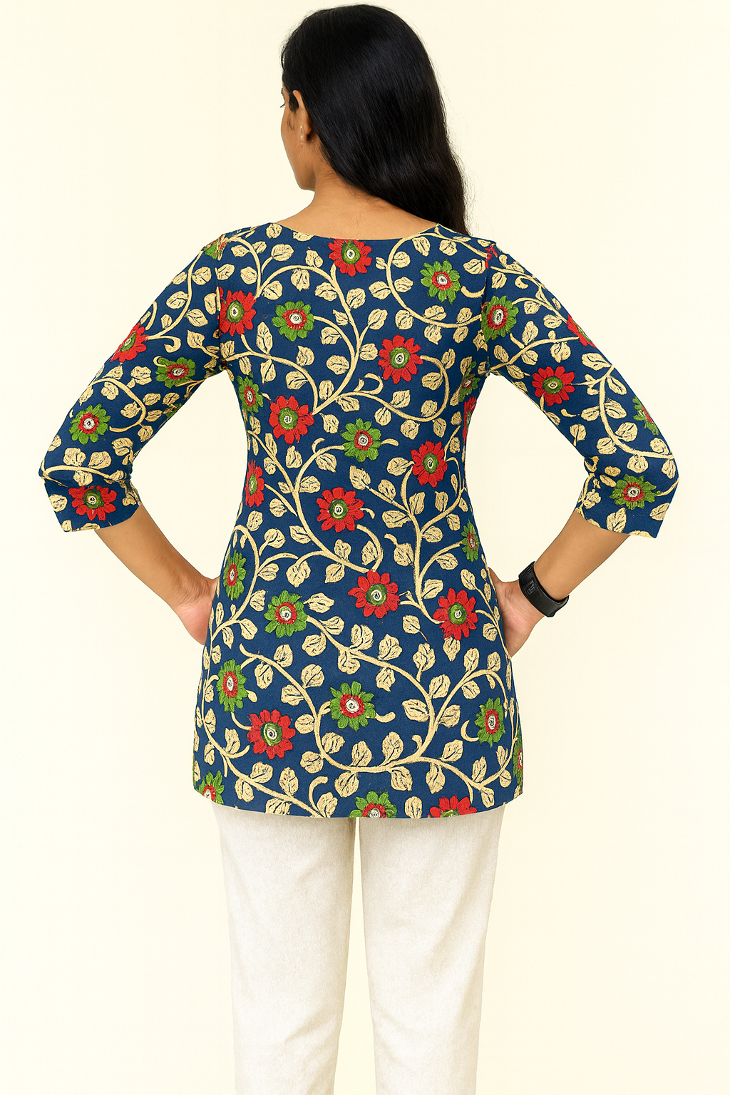 Breezy Kalamkari Cotton Short Kurthi